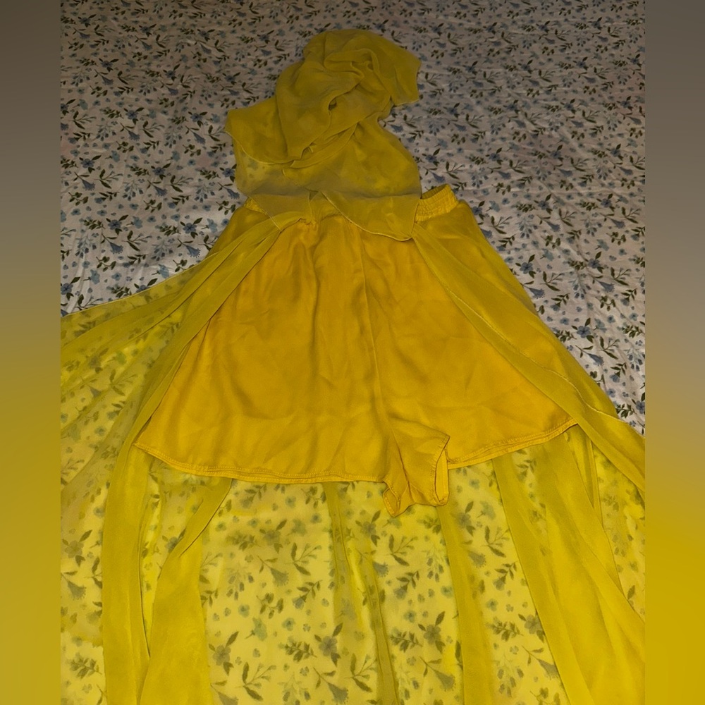 Zara Women Yellow Skirt With Short Underneath Size XS - Picture 6 of 13